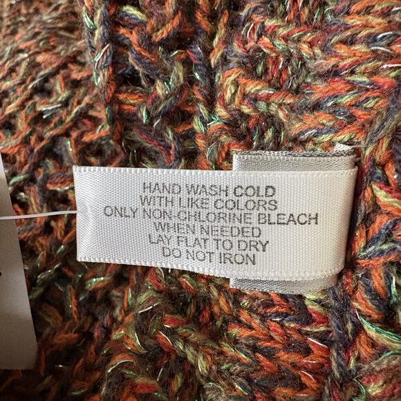 NWT Chico’s Shimmer Multicolored Poncho Lurex Puana‎ Crochet One Size (1338) - Picture 6 of 6